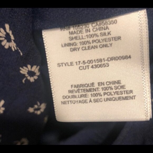 - JOIE Dark Navy Blue Alithea Floral Asymmetrical Silk Midi Dress Size Sma… - Picture 6 of 6